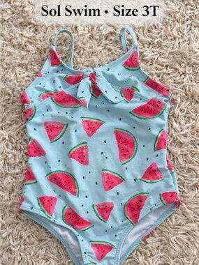 Sol Swim Watermelon One‑Piece Swimsuit – Size 3T